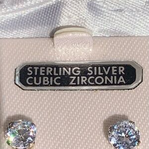 New Brilliant Cut Sterling Silver Cubic Zirconia Earrings
